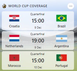 World Cup TV coverage 09.12.22