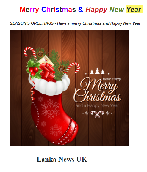 May this Christmas and a New year bring you Happiness, Good Health & Peace