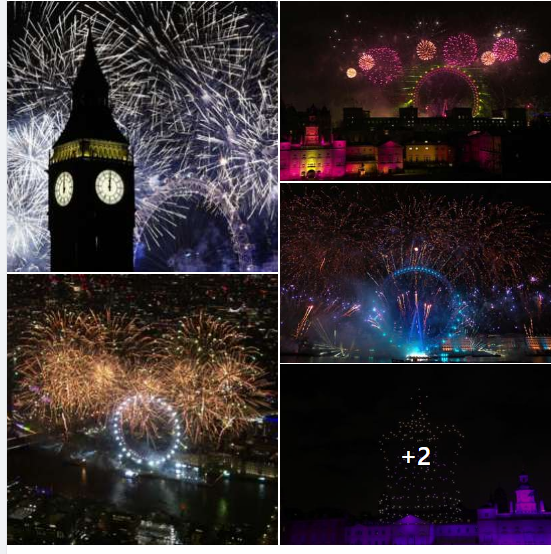 More pictures of fireworks lighting  London BBC NEWS – 01/01/23