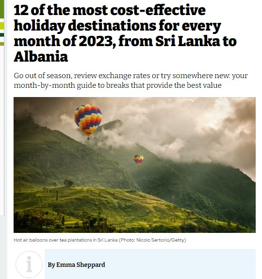 12 of the most cost-effective holiday destinations for every month of 2023, from Sri Lanka to Albania