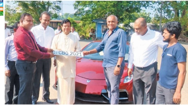 Registration number plates for first Sri Lankan made electric vehicles