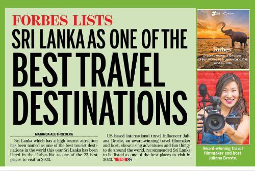 Forbes lists Sri Lanka as one of 23 best places to visit in 2023